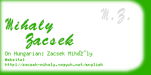 mihaly zacsek business card